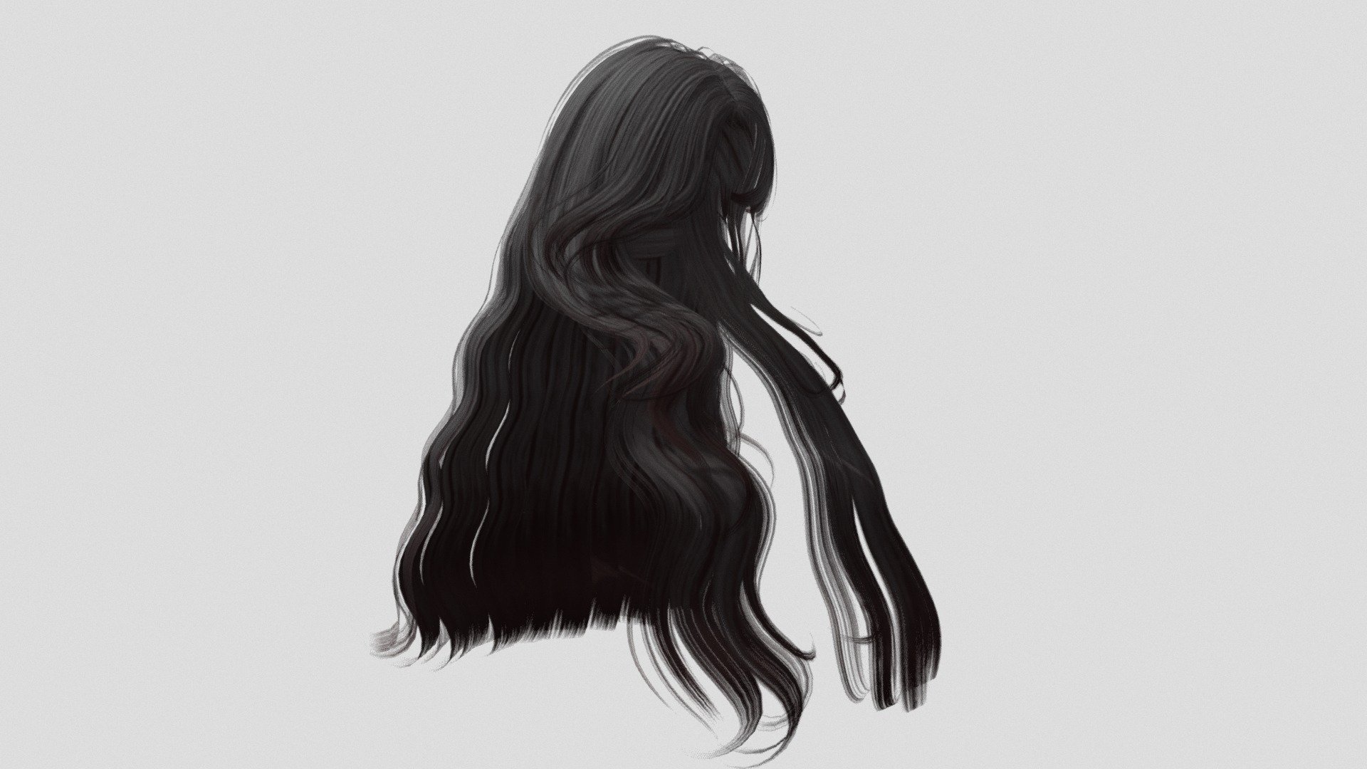 Long Wavy Brown Hair (with Bones) - Download Free 3d Model By Zhairezt 