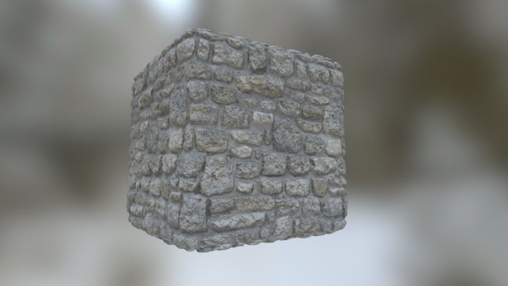 Photogrammetry PBR Stone Wall Texture 01 3D Model