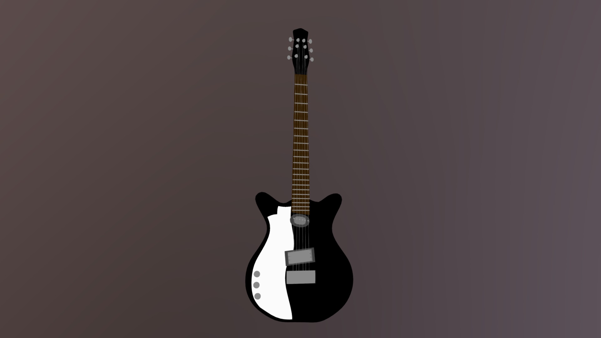 3D model Electric Guitar - This is a 3D model of the Electric Guitar. The 3D model is about a guitar with a black background.