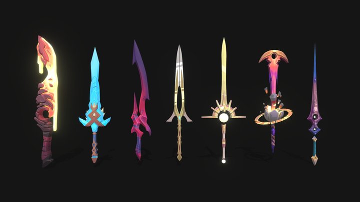 Elemental Swords 3D Model