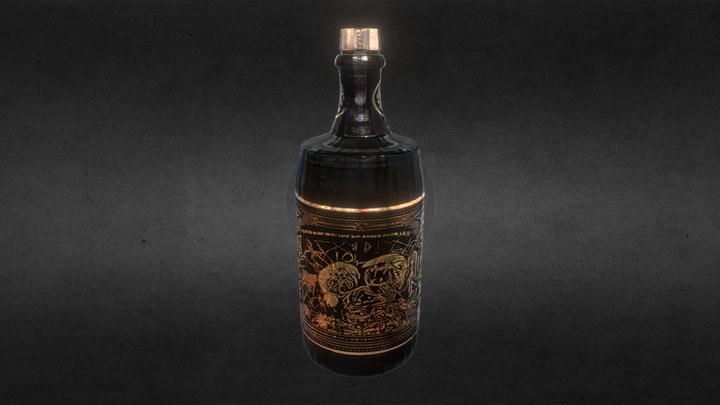 Rum+bottle+3d+model 3D Model