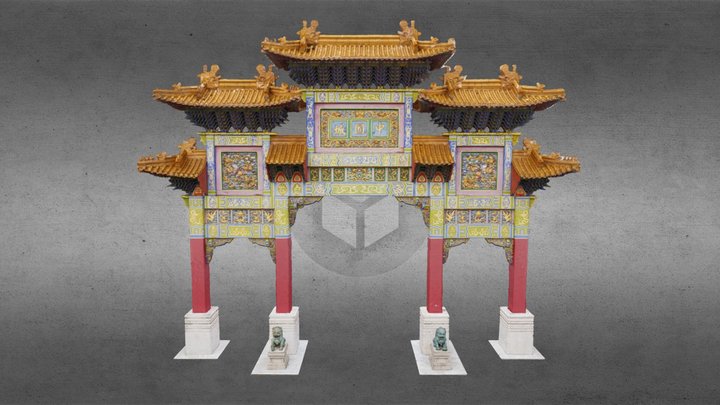 Chinatown Gate in Liverpool, UK 3D Model