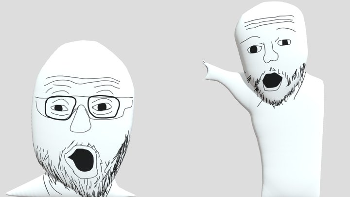 Wojak pointing meme 3D Model