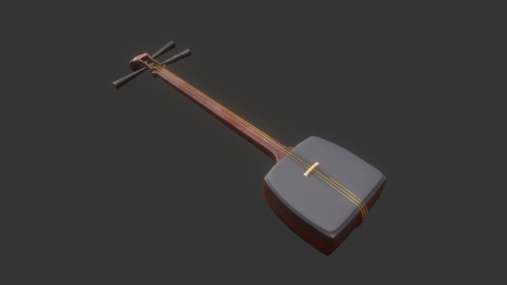 Shamisen 3D Model