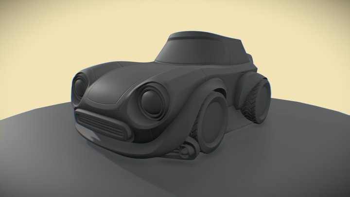 Cute car high poly base mesh 3D Model