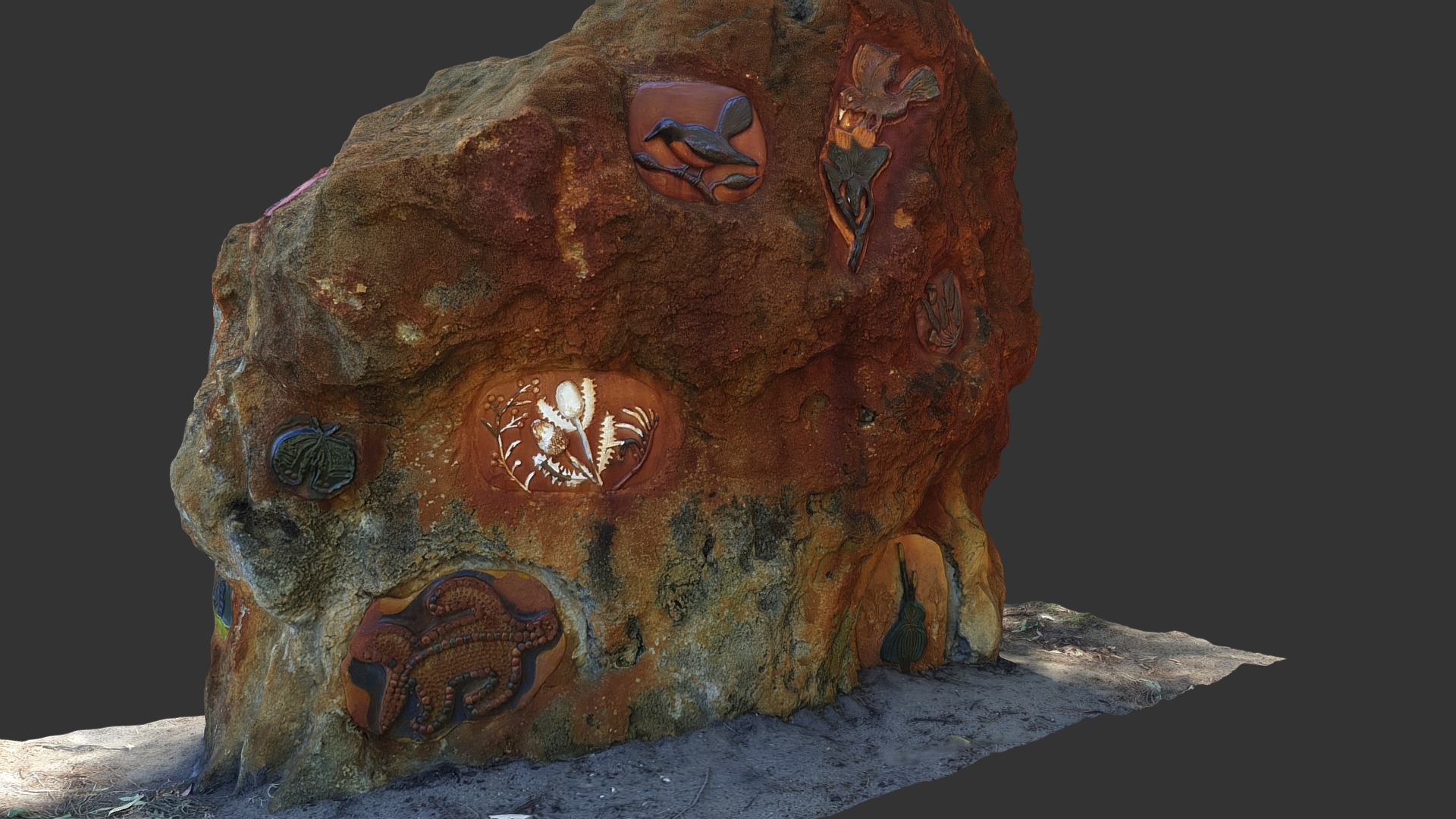 3D model Rock sculpture - This is a 3D model of the Rock sculpture. The 3D model is about a large rock with a face carved into it.