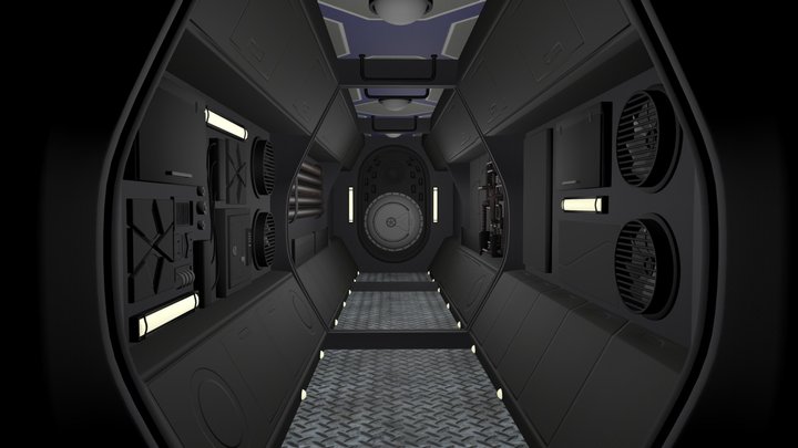 Sci Fi Hallway 3D Model