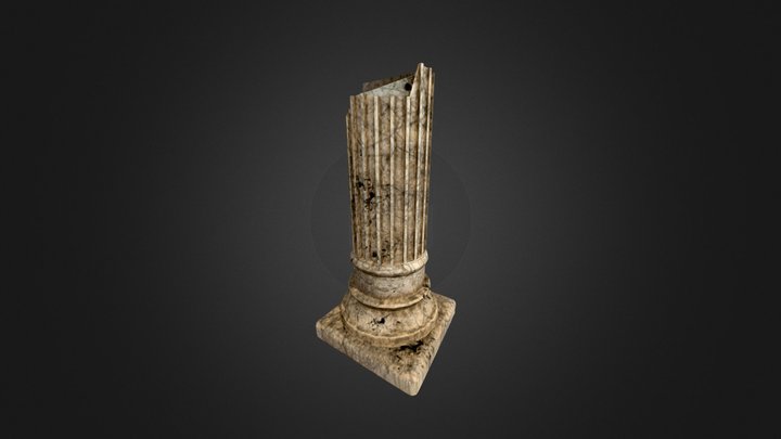 broken pillar, podium 3D Model