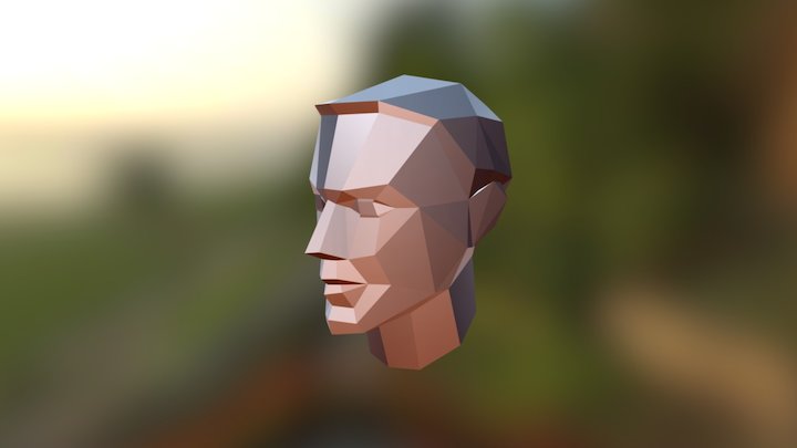 Low Poly Reference Male Head 3D Model