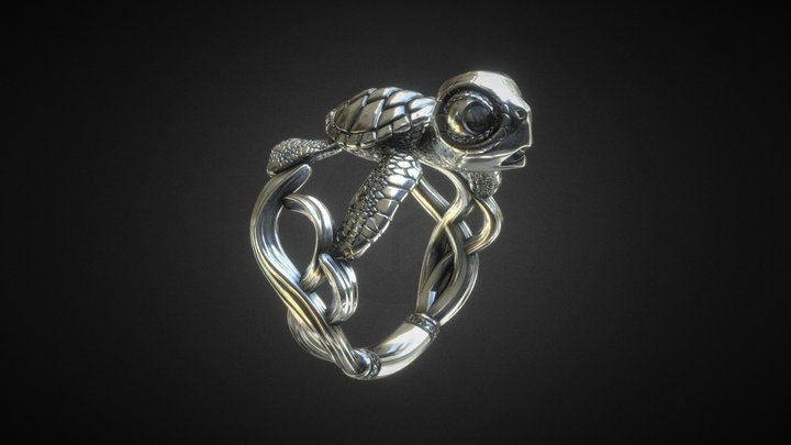 Baby Sea Turtle Ring 3D Model