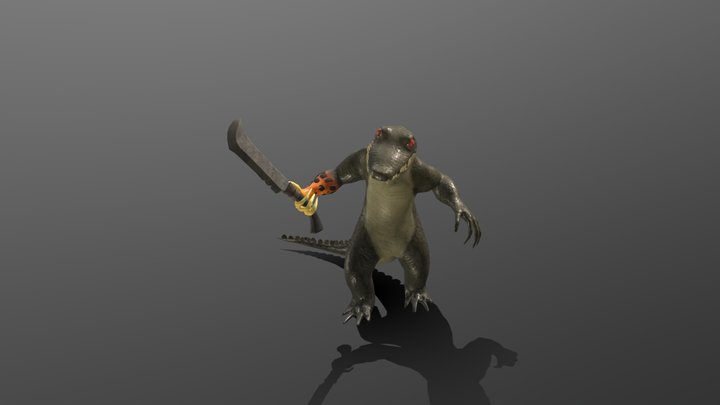 Crocodile Warrior 3D Model