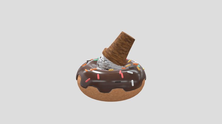 Ice cream donut 3D Model