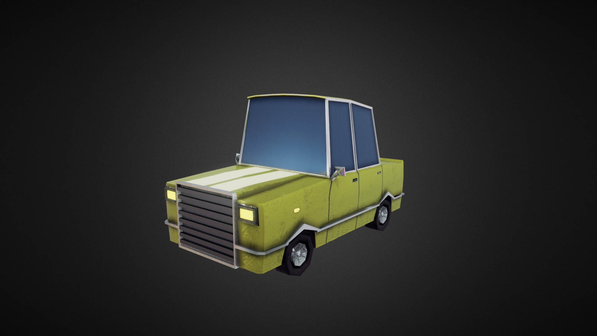 3D model Lowpoly Car - This is a 3D model of the Lowpoly Car. The 3D model is about a small green car.