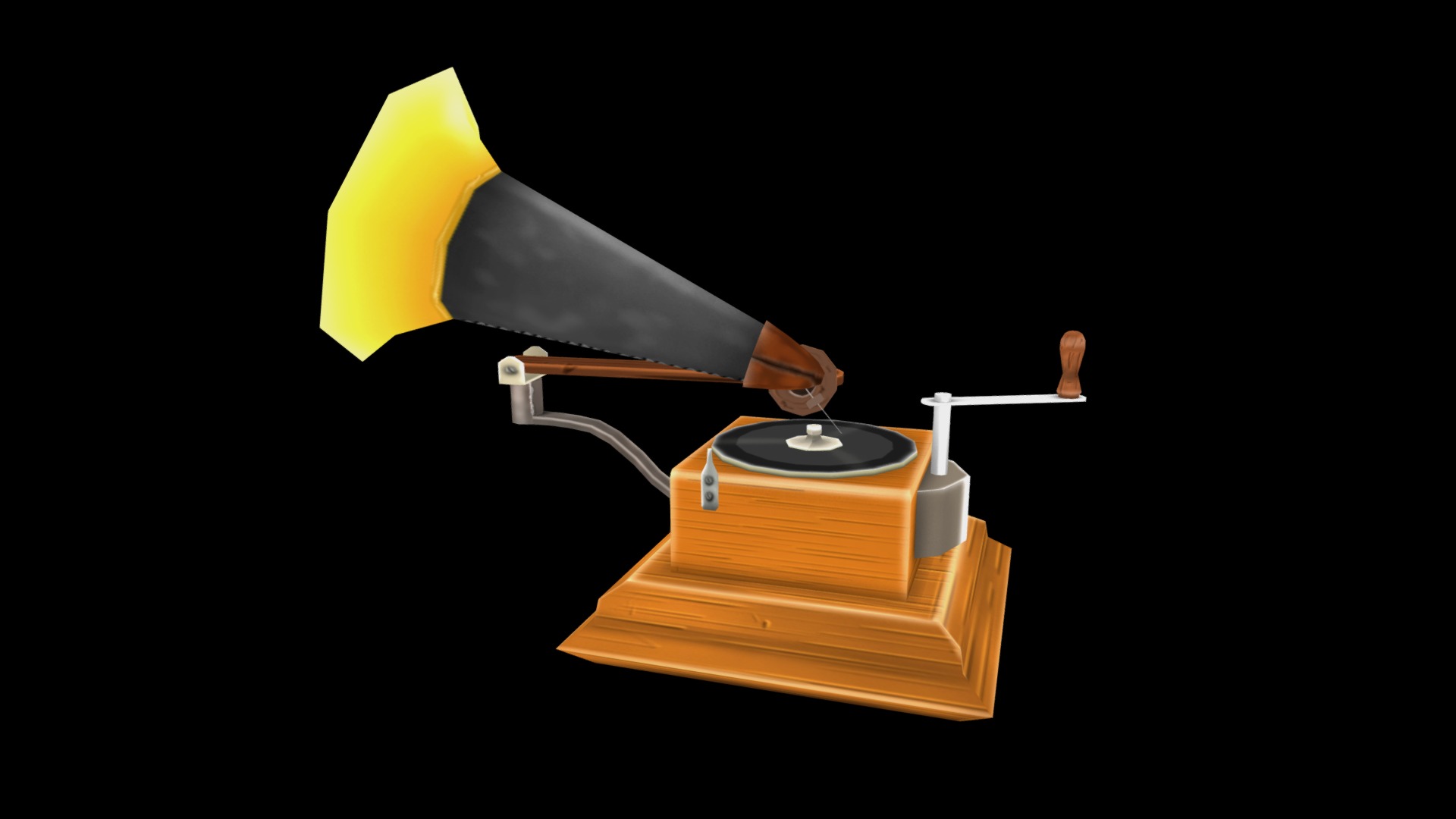 3D model Gramophone - This is a 3D model of the Gramophone. The 3D model is about a machine with a fan.