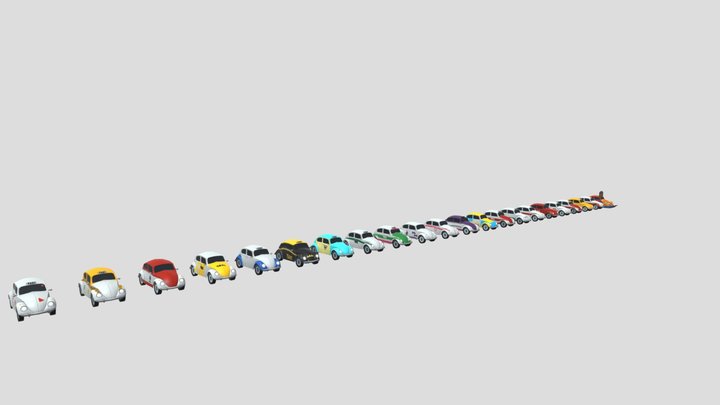 Vocho taxis de mexico 3D Model