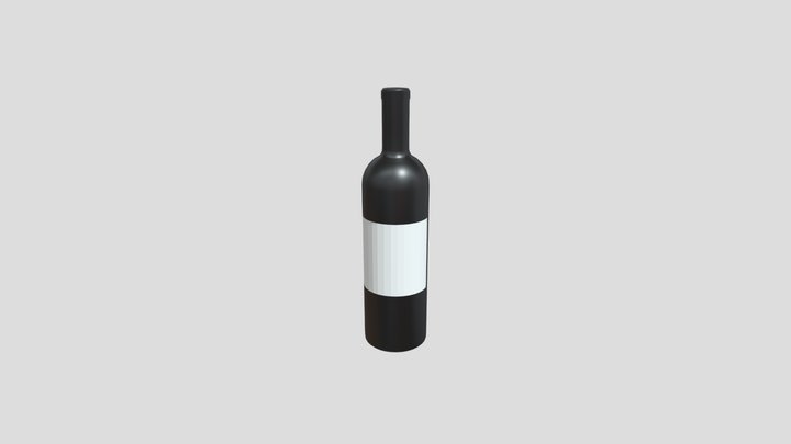 Bouteille de vin (sans couleur) 3D Model