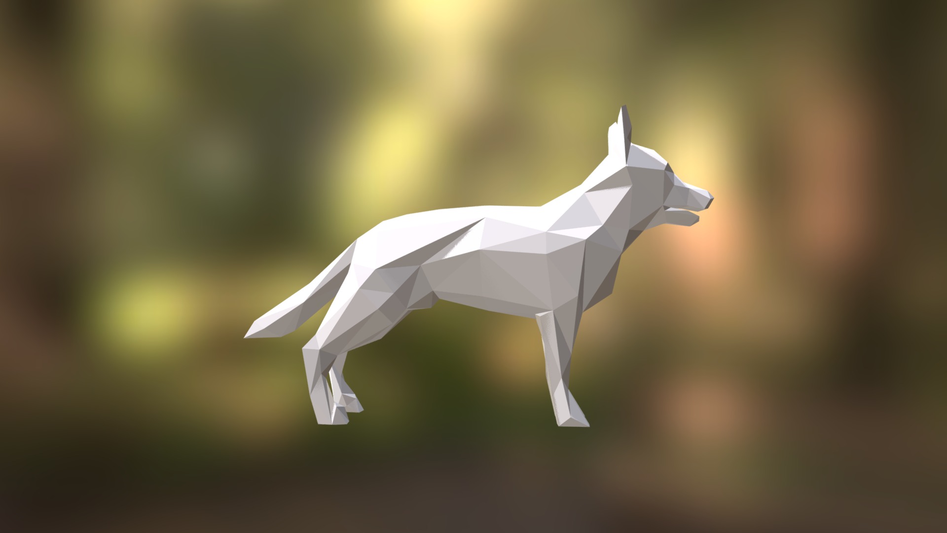 German Shepherd low poly model for 3D printing