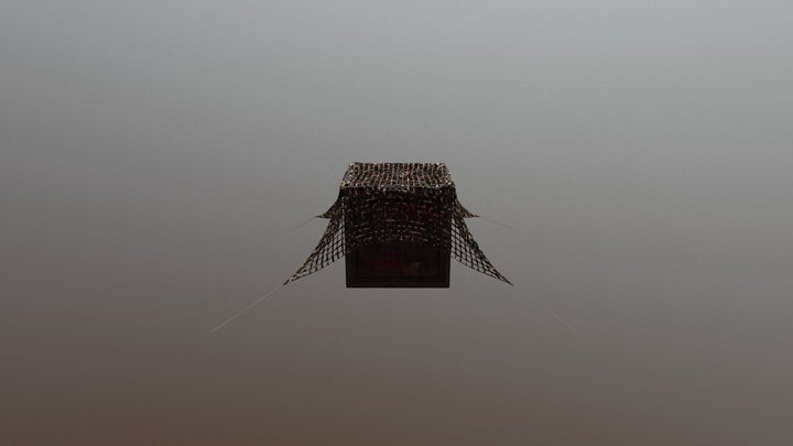 Box with camouflage net 3D Model