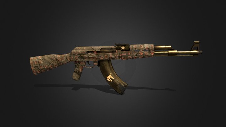 AK-47 Egyptian Magic Skin 3D Model