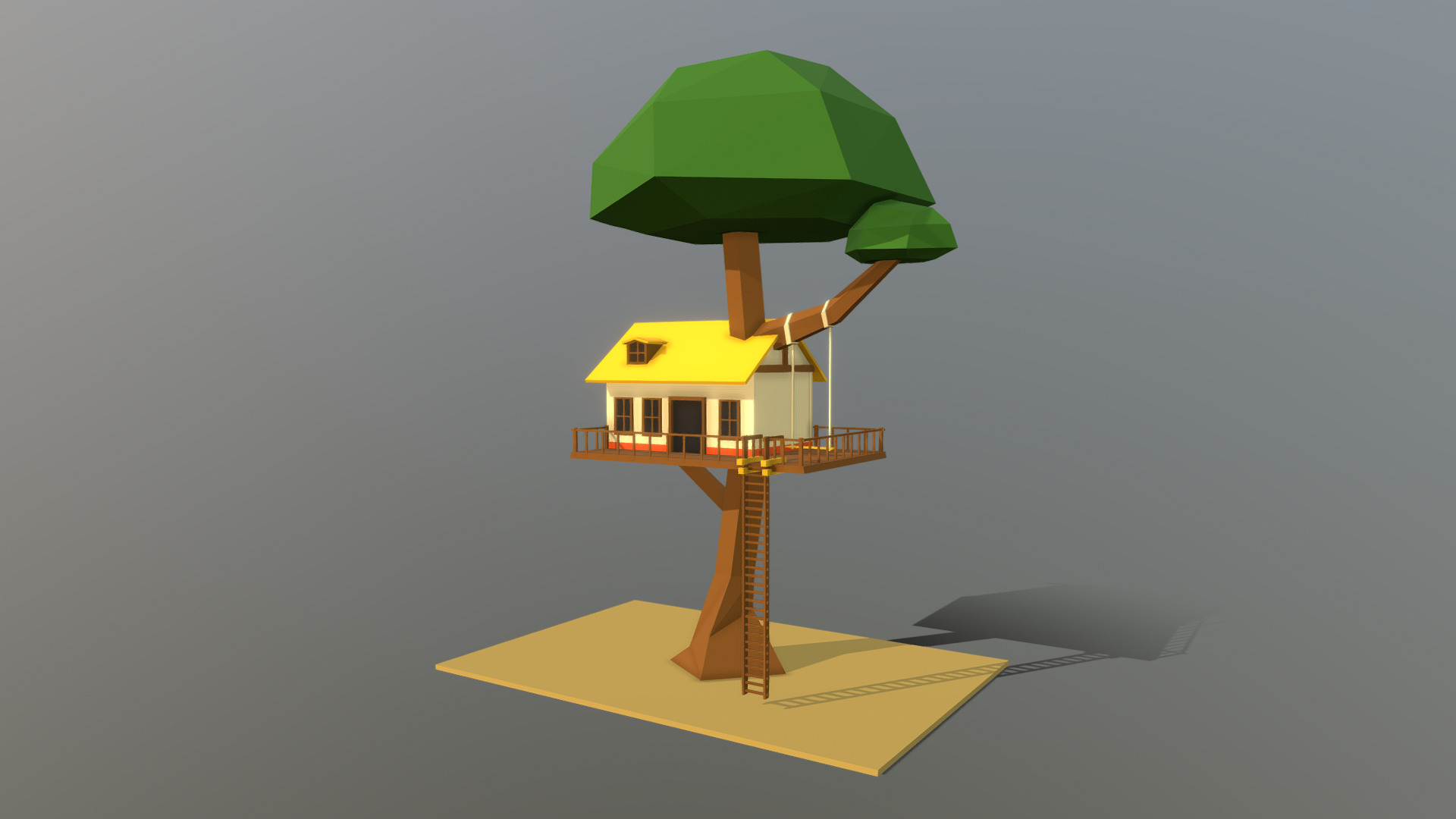 3D model HIE Tree House N1 - This is a 3D model of the HIE Tree House N1. The 3D model is about a small house on a small island.