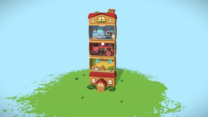 Cat Tower 3D Model