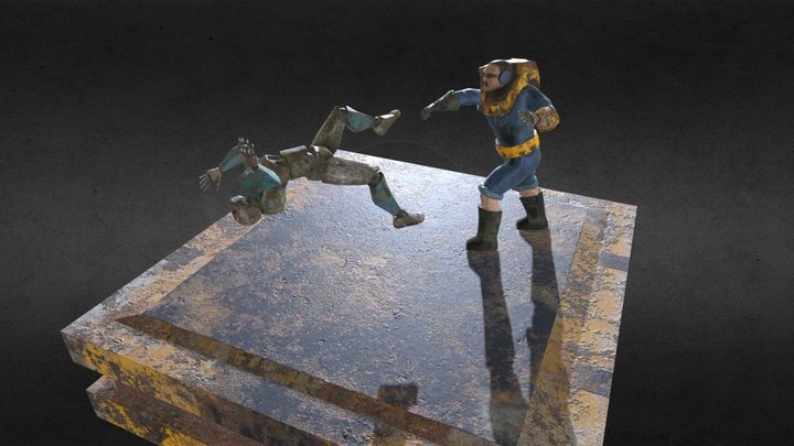 Brick Spanner vs AI Robot 3D Model