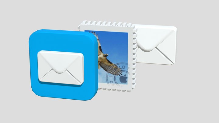macOS Mail icon 3D Model