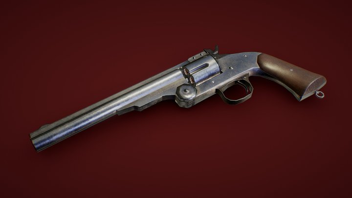 Stylized Revolver 3D Model