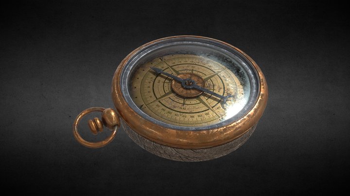 Old Fantasy Compass 3D Model