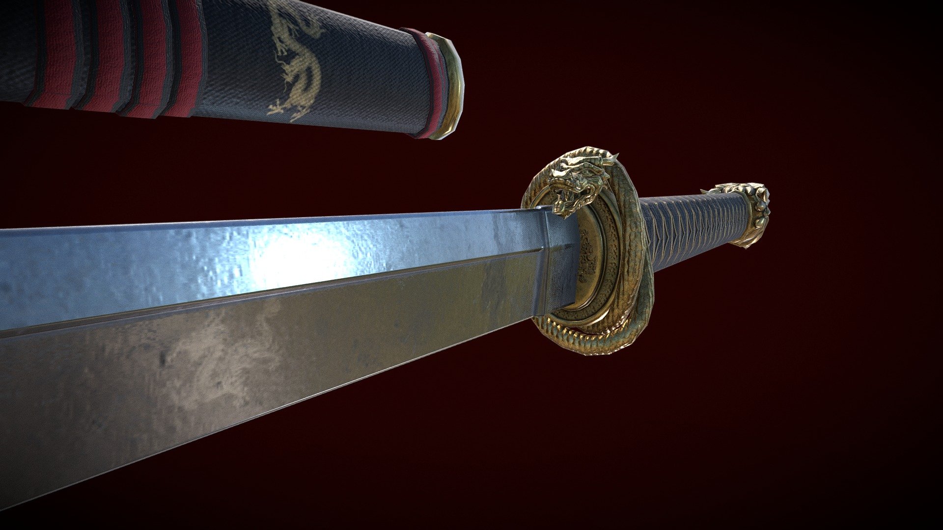 Dragon Sword, 3D CAD Model Library