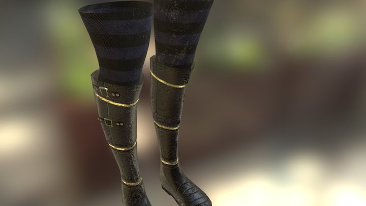 Steampunk Boots and stockings 3D Model