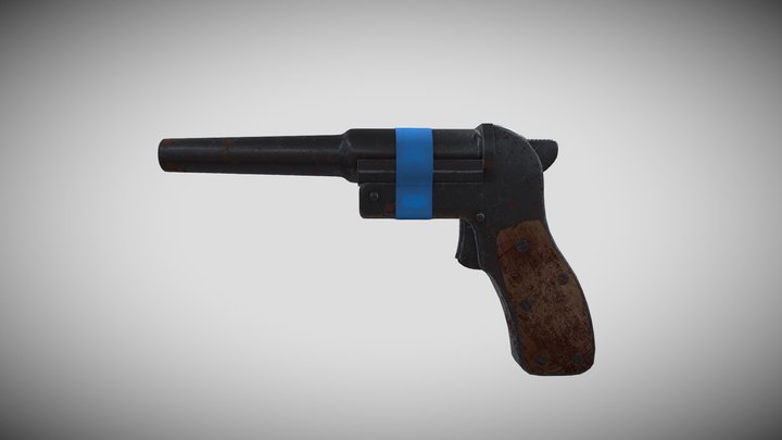 Rusty homemaid pistol 3D Model