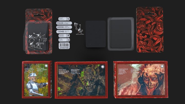 Free Fantasy wargame packaging and blister 3D Model