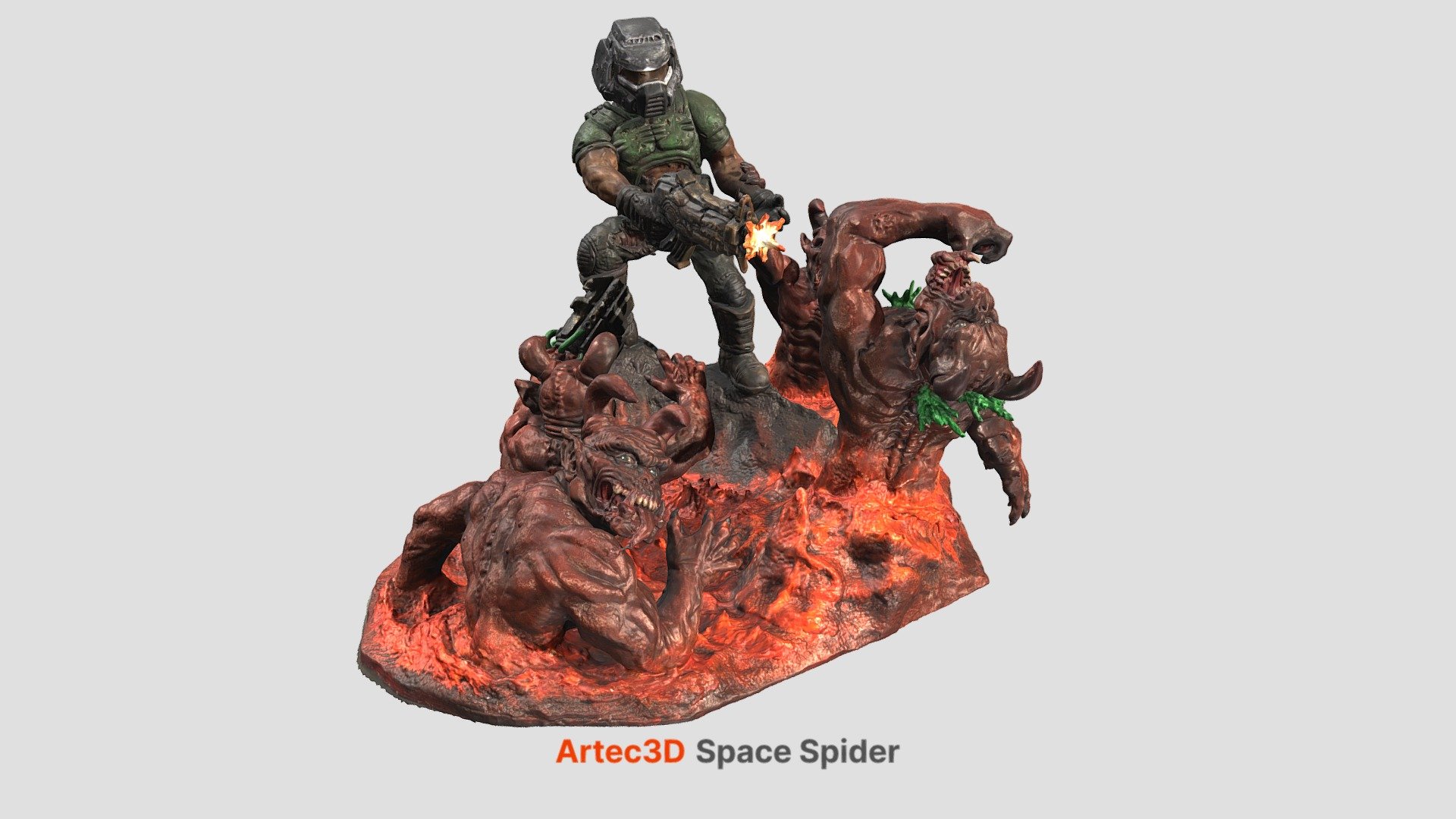 Doom combat scene, Free 3D model