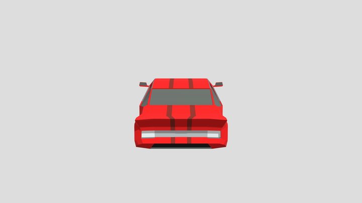 Low poly Racing Red Car 3D Model