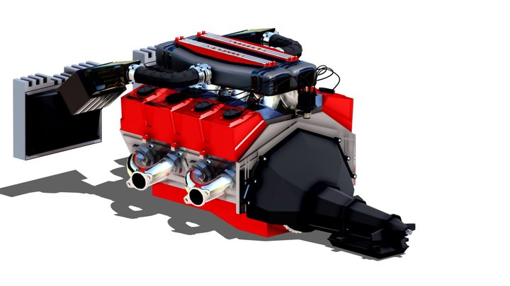 SM-G2 V8 engine 3D Model