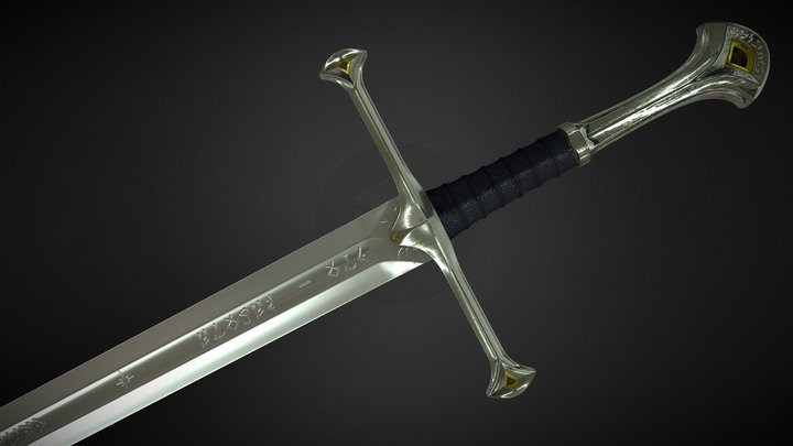 The Sword of Aragorn - Andúril (High Poly) 3D Model