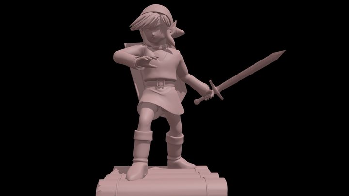 ZELDA -  Classic Link & Raft 3DPRINT READY 3D Model