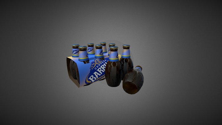 Barrilito Beer six pack 3D Model