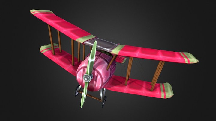 stylized ww1 airplane 3D Model