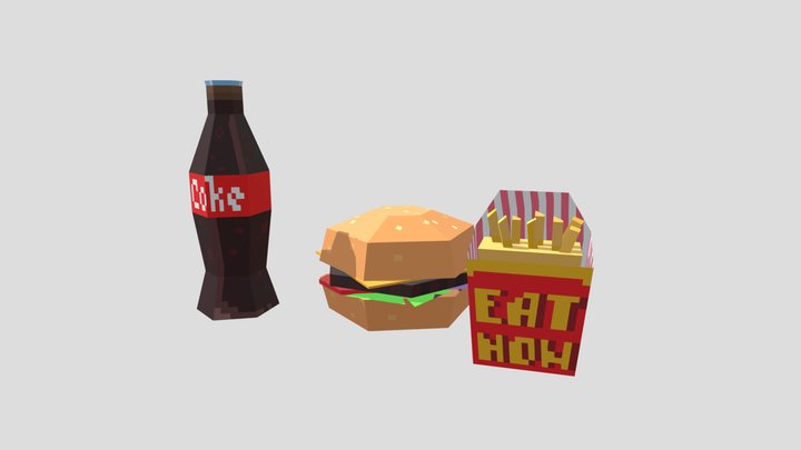 Low Poly Fast Food 3D Model