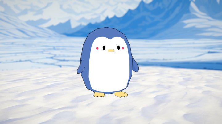Low Poly Penguin Plushie 3D Model