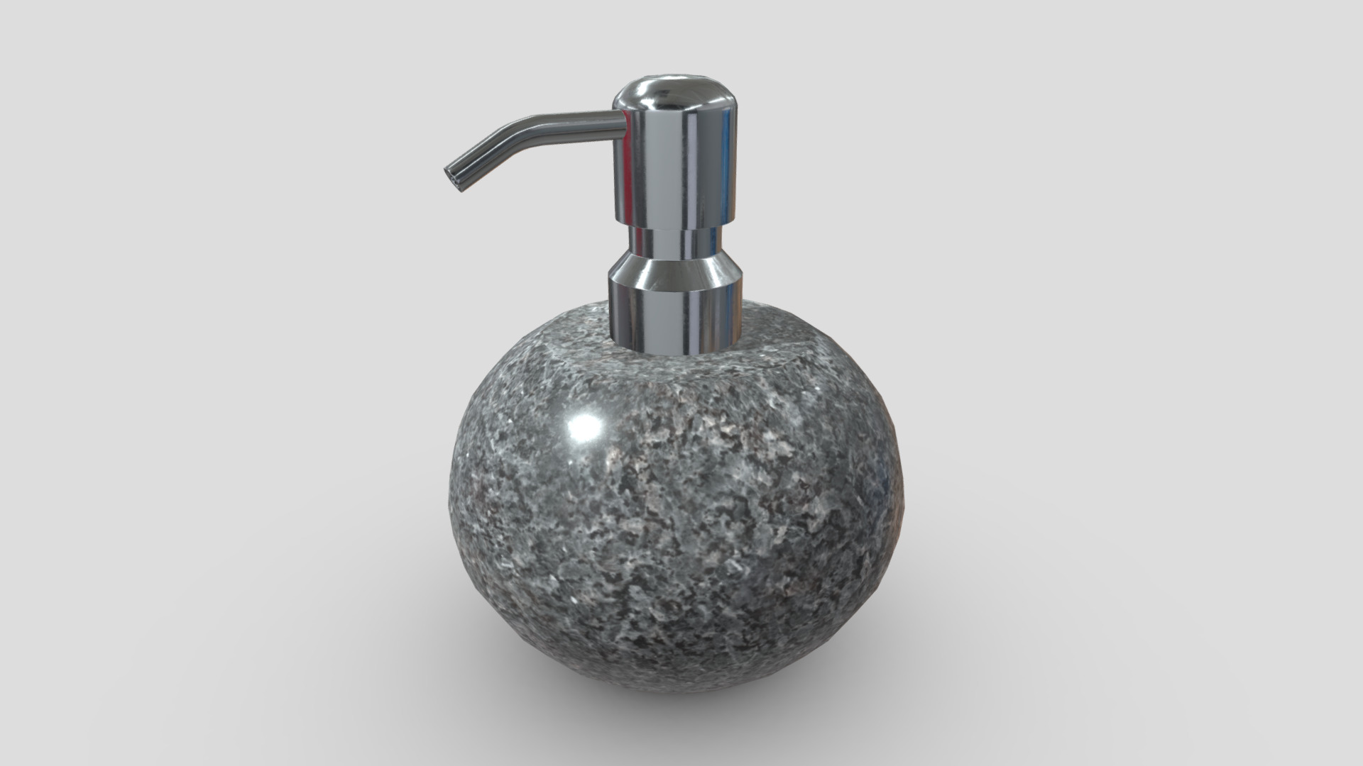 3D model Soap Dispenser 6 - This is a 3D model of the Soap Dispenser 6. The 3D model is about a silver and black metal object.