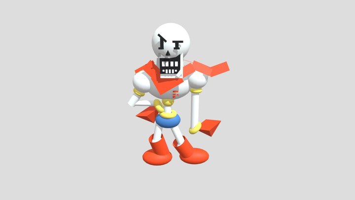 Papyrus from Undertale with primitive shapes 3D Model