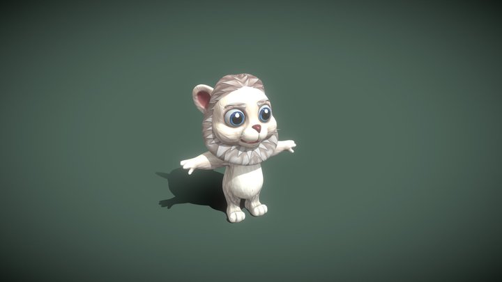 Cartoon White Lion 3D Model 3D Model