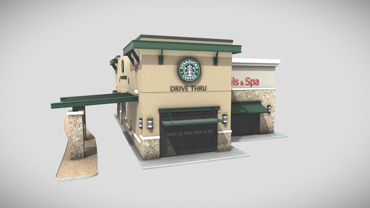 Starbucks Shopping Center 3D Model