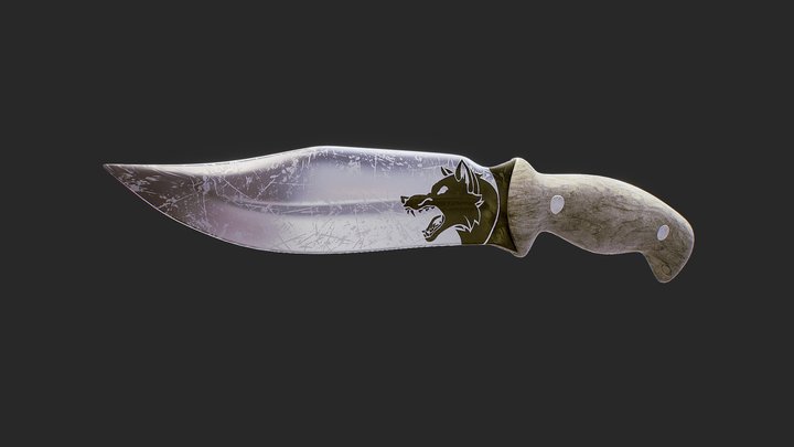 Hunting Knife for Blender 3D Model