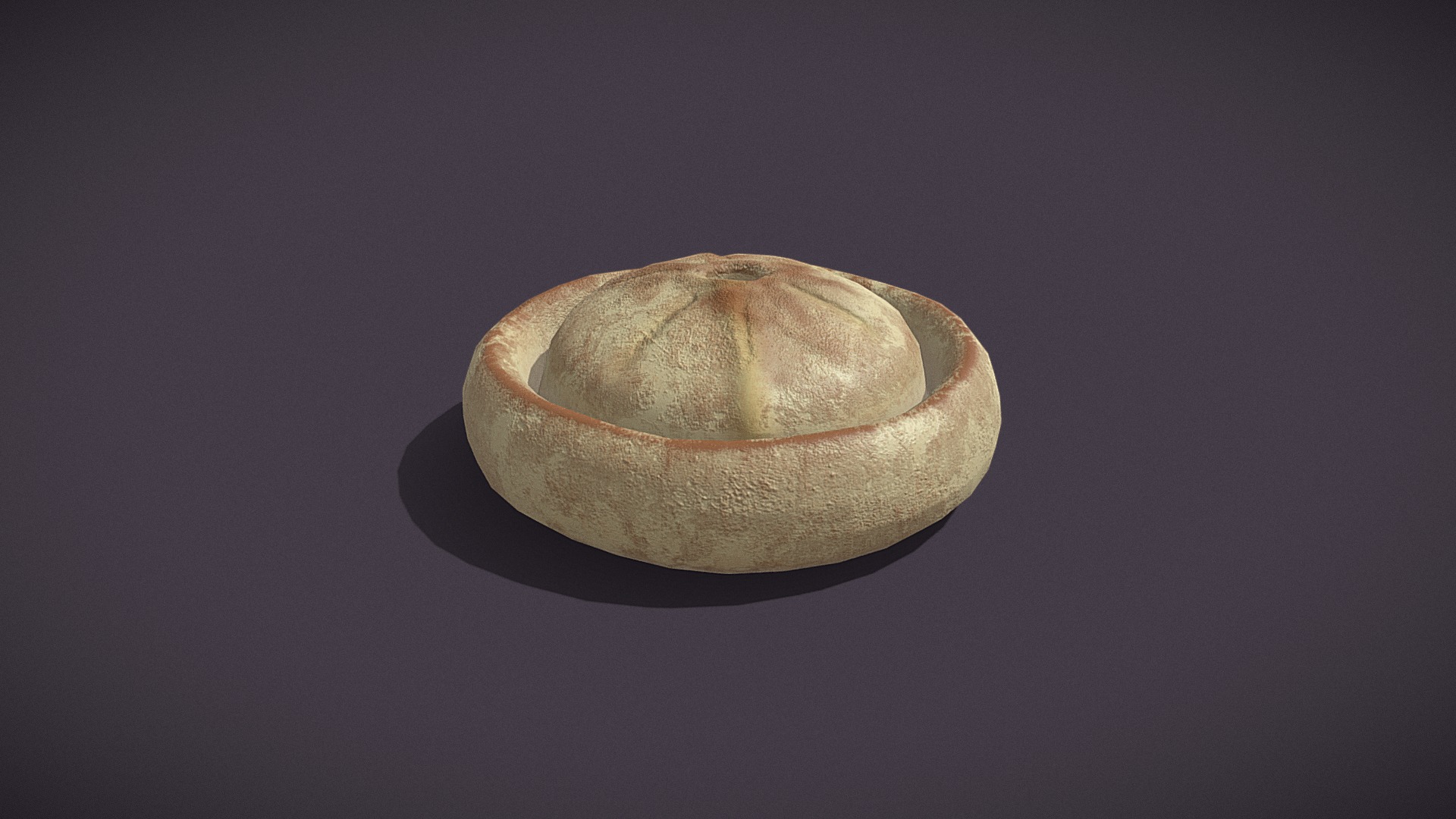 3D model Medieval Meat Pie - This is a 3D model of the Medieval Meat Pie. The 3D model is about a round brown object.