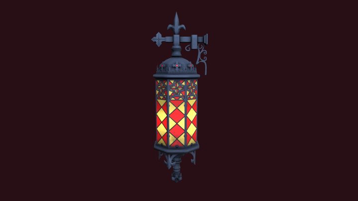 Stained Glass Lantern Low 3D Model