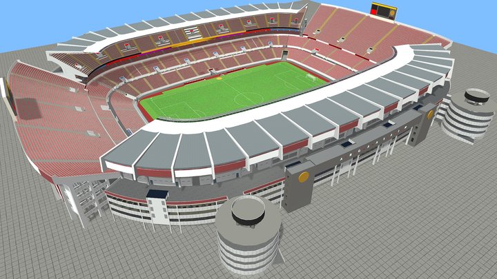 Fictional old stadium #3: Football club arena 3D Model
